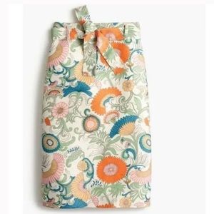 J. Crew Floral Print Skirt - Orange, Blue, Green